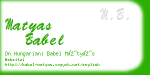 matyas babel business card